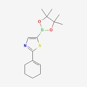molecular formula C15H22BNO2S B6341925 2-(Cyclohex-1-en-1-yl)thiazole-5-boronic acid pinacol ester CAS No. 2096336-87-5