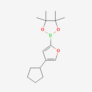 molecular formula C15H23BO3 B6341950 4-(Cyclopentyl)furan-2-boronic acid pinacol ester CAS No. 2096330-75-3