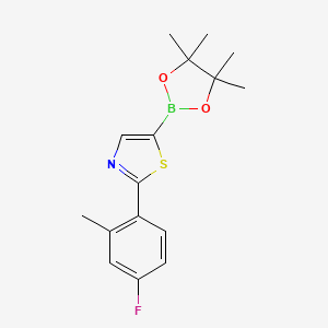 molecular formula C16H19BFNO2S B6342000 2-(4-Fluoro-2-methylphenyl)thiazole-5-boronic acid pinacol ester CAS No. 1402227-75-1