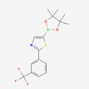 molecular formula C16H17BF3NO2S B6342043 2-(3-Trifluoromethylphenyl)thiazole-5-boronic acid pinacol ester CAS No. 1402237-80-2