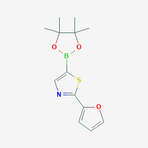 molecular formula C13H16BNO3S B6342056 2-(Furan-2-yl)thiazole-5-boronic acid pinacol ester CAS No. 2096342-23-1