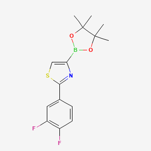 molecular formula C15H16BF2NO2S B6342088 2-(3,4-Difluorophenyl)thiazole-4-boronic acid pinacol ester CAS No. 1402233-10-6
