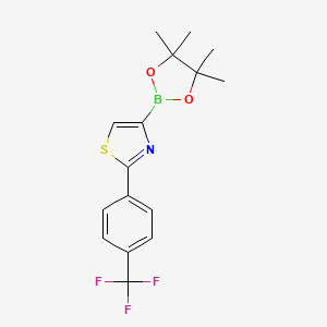 molecular formula C16H17BF3NO2S B6342095 2-(4-Trifluoromethylphenyl)thiazole-4-boronic acid pinacol ester CAS No. 1402237-79-9