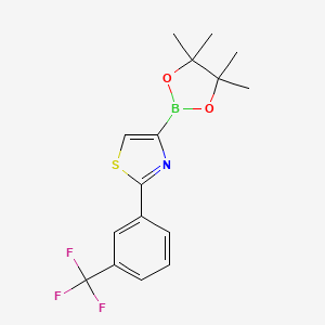molecular formula C16H17BF3NO2S B6342109 2-(3-Trifluoromethylphenyl)thiazole-4-boronic acid pinacol ester CAS No. 1402237-78-8