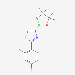 molecular formula C16H19BFNO2S B6342117 2-(4-Fluoro-2-methylphenyl)thiazole-4-boronic acid pinacol ester CAS No. 1402227-76-2