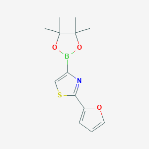 molecular formula C13H16BNO3S B6342164 2-(Furan-2-yl)thiazole-4-boronic acid pinacol ester CAS No. 2096329-88-1