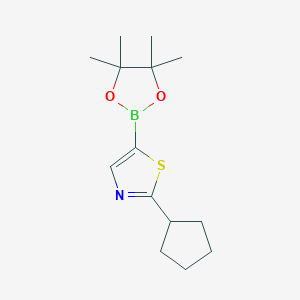 molecular formula C14H22BNO2S B6342172 2-(Cyclopentyl)thiazole-5-boronic acid pinacol ester CAS No. 2096335-20-3