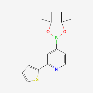 molecular formula C15H18BNO2S B6342181 2-(Thiophen-2-yl)pyridine-4-boronic acid pinacol ester CAS No. 1402240-59-8