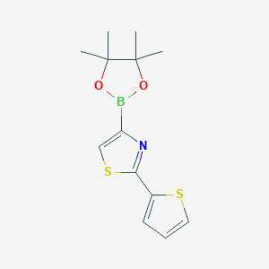 molecular formula C13H16BNO2S2 B6342197 2-(Thien-2-yl)thiazole-4-boronic acid pinacol ester CAS No. 1402166-57-7