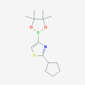 molecular formula C14H22BNO2S B6342199 2-(Cyclopentyl)thiazole-4-boronic acid pinacol ester CAS No. 2096336-90-0
