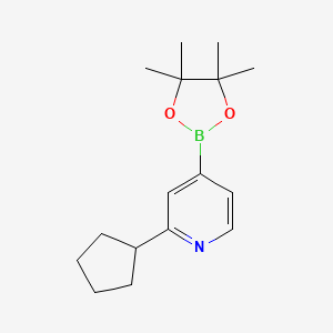 molecular formula C16H24BNO2 B6342205 2-(Cyclopentyl)pyridine-4-boronic acid pinacol ester CAS No. 2096341-37-4