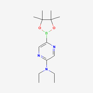 molecular formula C14H24BN3O2 B6342279 5-(Diethylamino)pyrazine-2-boronic acid pinacol ester CAS No. 1310404-61-5