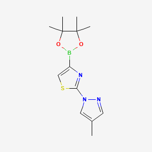 molecular formula C13H18BN3O2S B6342299 2-(4-Methyl-1H-Pyrazol-1-yl)thiazole-4-boronic acid pinacol ester CAS No. 1260152-83-7
