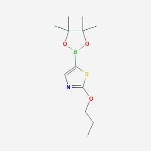molecular formula C12H20BNO3S B6342306 2-(N-Propoxy)thiazole-5-boronic acid pinacol ester CAS No. 2096329-92-7