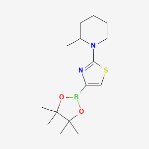 molecular formula C15H25BN2O2S B6342334 2-(2-Methylpiperidin-1-yl)thiazole-4-boronic acid pinacol ester CAS No. 1310383-64-2