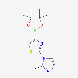 molecular formula C13H18BN3O2S B6342343 2-(2-Methylimidazol-1-yl)thiazole-4-boronic acid pinacol ester CAS No. 1312942-11-2
