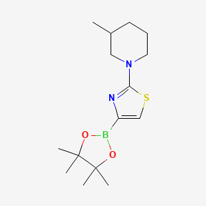 molecular formula C15H25BN2O2S B6342346 2-(3-Methylpiperidin-1-yl)thiazole-4-boronic acid pinacol ester CAS No. 1315352-38-5