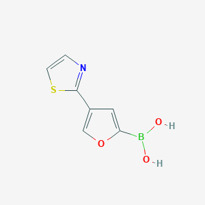 molecular formula C7H6BNO3S B6342462 4-(Thiazol-2-yl)furan-2-boronic acid CAS No. 2096336-38-6