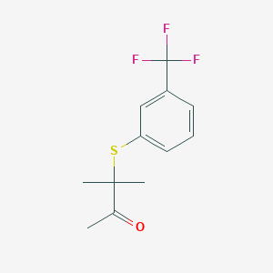 molecular formula C12H13F3OS B6342520 3,3-Dimethyl-3-[3'-(trifluoromethyl)phenylthio]acetone;  98% CAS No. 1301738-73-7