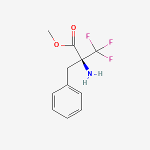 molecular formula C11H12F3NO2 B6342522 Methyl alpha-(trifluoromethyl)phenylalaninate, 97% CAS No. 184636-50-8