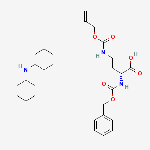 molecular formula C28H43N3O6 B6342622 N-alpha-Z-N-gamma-allyloxycarbonyl-D-2,4-diaminobutyric acid dicyclohexylammonium salt (Cbz-D-Dab(Alloc)-OH.DCHA) CAS No. 1423017-91-7