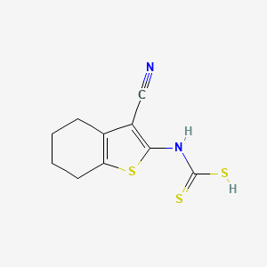 molecular formula C10H10N2S3 B6342668 (3-Cyano-4,5,6,7-tetrahydro-1-benzothien-2-yl)carbamodithioic acid - N,N-diethylethanamine (1:1) CAS No. 46395-86-2