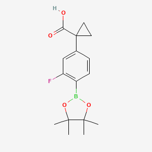 molecular formula C16H20BFO4 B6342682 1-[3-Fluoro-4-(tetramethyl-1,3,2-dioxaborolan-2-yl)phenyl]cyclopropane-1-carboxylic acid;  97% CAS No. 2096998-21-7