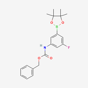 Benzyl N-[3-fluoro-5-(tetramethyl-1,3,2-dioxaborolan-2-yl)phenyl]carbamate;  97%