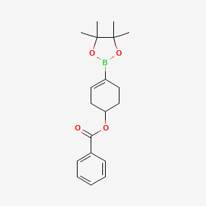 molecular formula C19H25BO4 B6342709 3-Cyclohexen-1-ol, 4-(4,4,5,5-tetramethyl-1,3,2-dioxaborolan-2-yl)-, 1-benzoate CAS No. 2121513-44-6