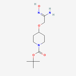 molecular formula C12H23N3O4 B6342712 4-(N-Hydroxycarbamimidoylmethoxy)-piperidine-1-carboxylic acid tert-butyl ester CAS No. 857653-98-6