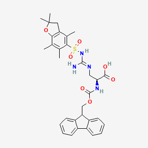 molecular formula C32H36N4O7S B6342736 (S)-Fmoc-2-amino-3-(N'-Pbf-guanidino)-propionic acid (Fmoc-L-Agp(Pbf)-OH) CAS No. 1313054-86-2