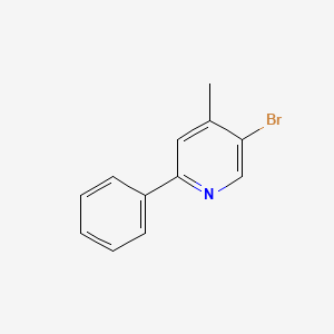molecular formula C12H10BrN B6342750 5-Bromo-4-methyl-2-phenyl-pyridine CAS No. 31686-64-3