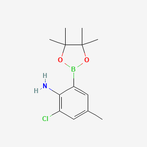 B6342754 2-Amino-3-chloro-5-methylphenyboronic acid, pinacol ester CAS No. 2121513-87-7