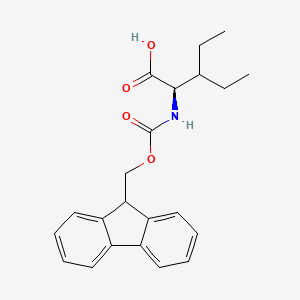 molecular formula C22H25NO4 B6342769 (R)- Fmoc-2-氨基-3-乙基戊酸，99% (Fmoc-D-Nva(3-Et)-OH) CAS No. 1310680-36-4