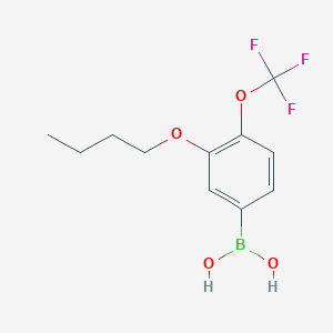 molecular formula C11H14BF3O4 B6342796 3-Butoxy-4-(trifluoromethoxy)phenylboronic acid;  98% CAS No. 2096339-68-1