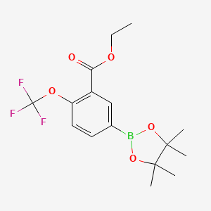 molecular formula C16H20BF3O5 B6342810 3-乙氧羰基-4-(三氟甲氧基)苯基硼酸吡喃醇酯 CAS No. 2121515-17-9