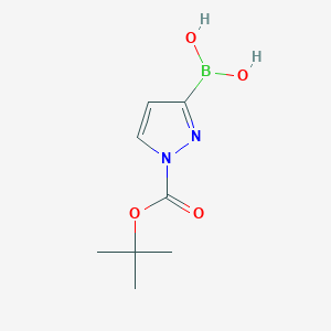 molecular formula C8H13BN2O4 B6342815 1-tert-Butyloxycarbonyl-pyrazole-3-boronic acid CAS No. 1162261-97-3