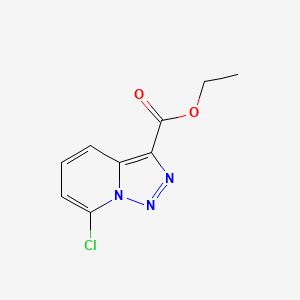 molecular formula C9H8ClN3O2 B6342818 7-Chloro-[1,2,3]triazolo[1,5-a]pyridine-3-carboxylic acid ethyl ester CAS No. 1273566-66-7