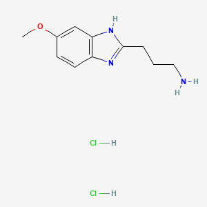 molecular formula C11H17Cl2N3O B6342823 [3-(5-Methoxy-1H-benzimidazol-2-yl)propyl]amine dihydrochloride CAS No. 1187582-25-7