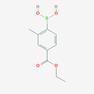 molecular formula C10H13BO4 B6342826 4-(乙氧羰基)-2-甲基苯硼酸；96% CAS No. 2096339-62-5