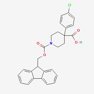 molecular formula C27H24ClNO4 B6342845 Fmoc-4-(4-chlorophenyl)-piperidine-4-carboxylic acid CAS No. 887129-04-6