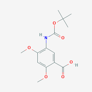 molecular formula C14H19NO6 B6342853 Boc-5-amino-2,4-dimethoxy-benzoic acid CAS No. 1076196-97-8