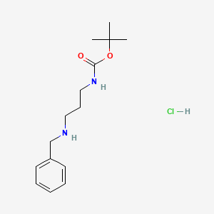 molecular formula C15H25ClN2O2 B6342875 N'-t-Butyloxycarbonyl-N''-benzyl-1,3-diaminopropane hydrochloride CAS No. 1423037-35-7