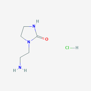 molecular formula C5H12ClN3O B6342953 1-(2-Aminoethyl)imidazolidin-2-one hydrochloride;  97% CAS No. 108723-52-0