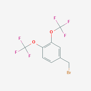 molecular formula C9H5BrF6O2 B6342963 3,4-Bis(trifluoromethoxy)benzyl bromide;  95% CAS No. 1011531-51-3