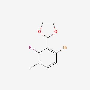 molecular formula C10H10BrFO2 B6343106 2-(6-Bromo-2-fluoro-3-methylphenyl)-1,3-dioxolane CAS No. 2221812-38-8