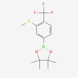 molecular formula C14H18BF3O2S B6343195 3-(Methylthio)-4-(trifluoromethyl)phenylboronic acid pinacol ester CAS No. 2121514-10-9