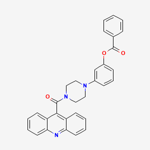 molecular formula C31H25N3O3 B6343359 Benzoic acid 3-[4-(acridine-9-carbonyl)-piperazin-1-yl]-phenyl ester CAS No. 1029773-06-5