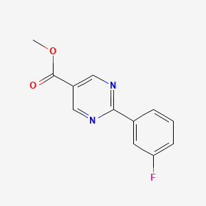 molecular formula C12H9FN2O2 B6343383 2-(3-Fluoro-phenyl)-pyrimidine-5-carboxylic acid methyl ester, 95% CAS No. 960198-51-0