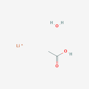 molecular formula C2H6LiO3 B6343388 乙酸锂水合物，Puratronic®； 99.998%（金属基准） CAS No. 116277-84-0